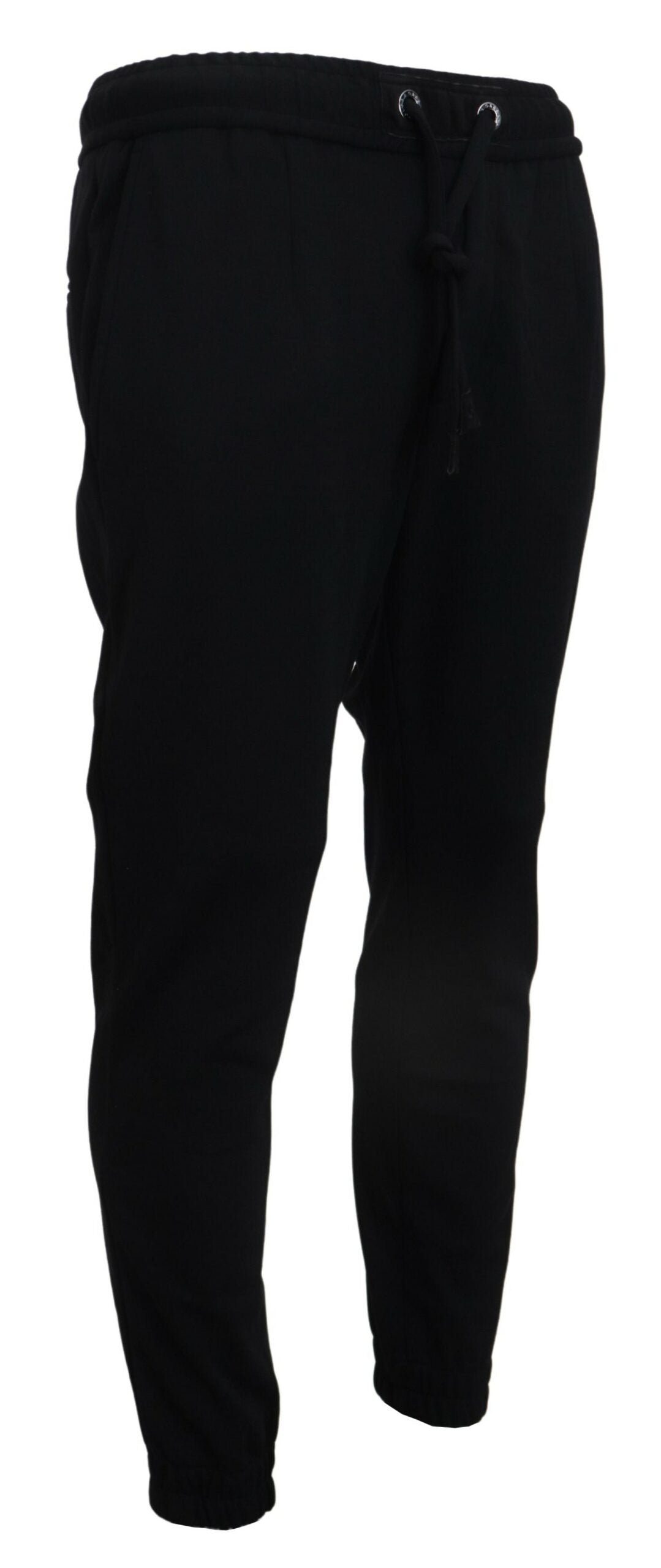 Smooth black wool blend sweatpants