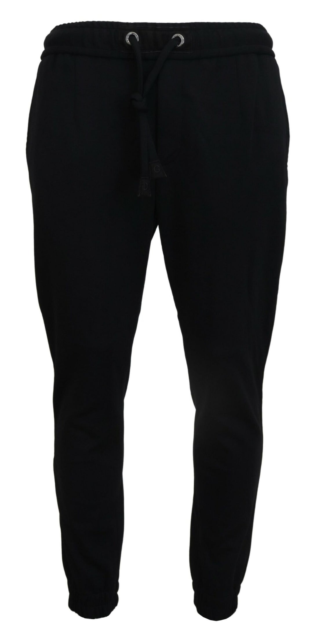 Smooth black wool blend sweatpants