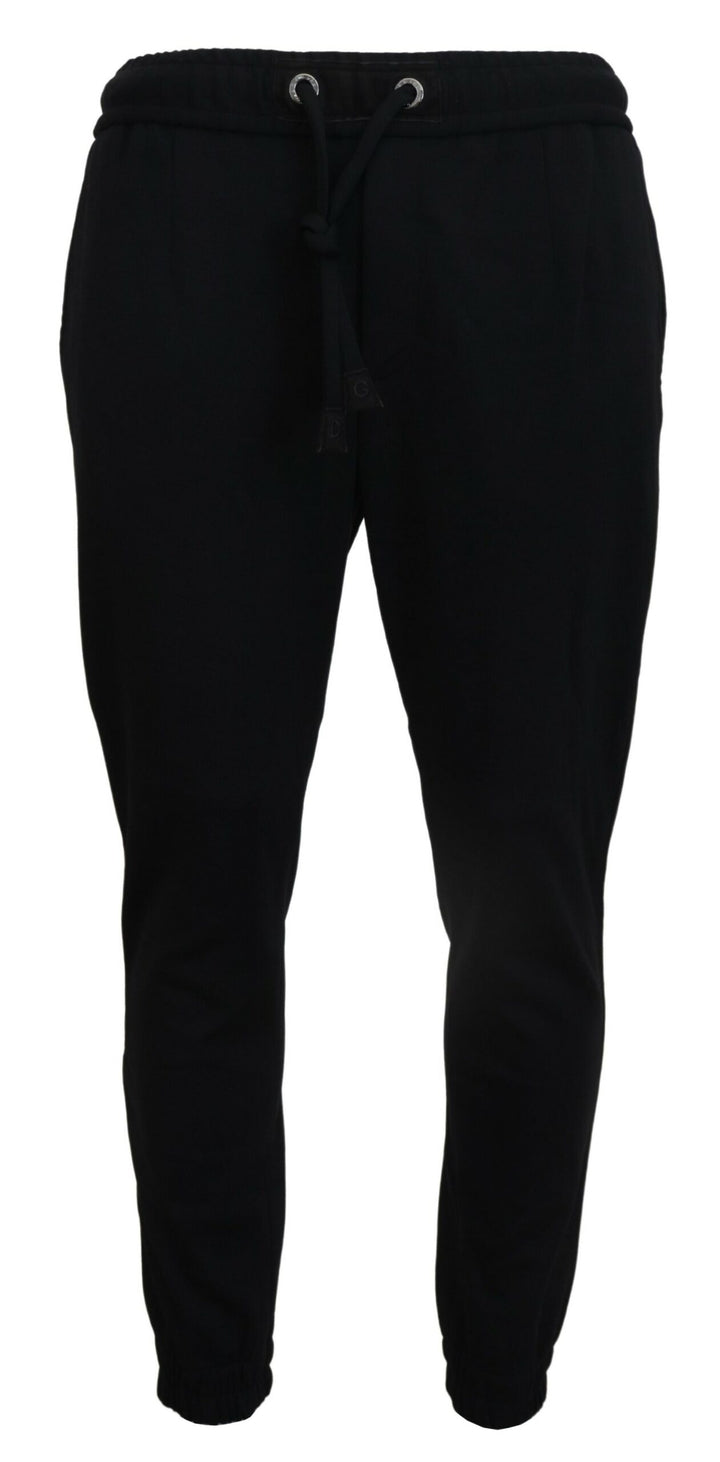 Smooth black wool blend sweatpants