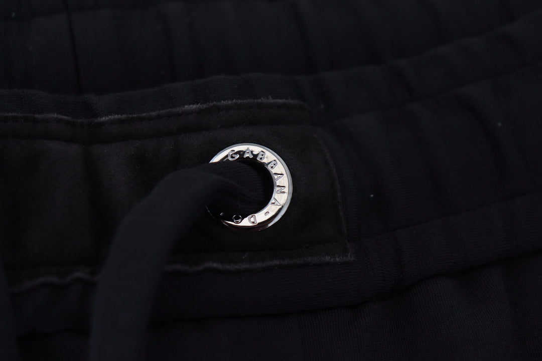Smooth black wool blend sweatpants