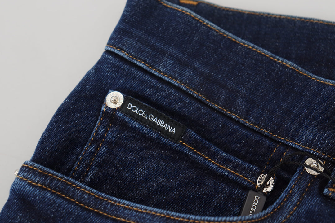 Dunkelblaue Denim-Jeans aus Baumwolle SKINNY