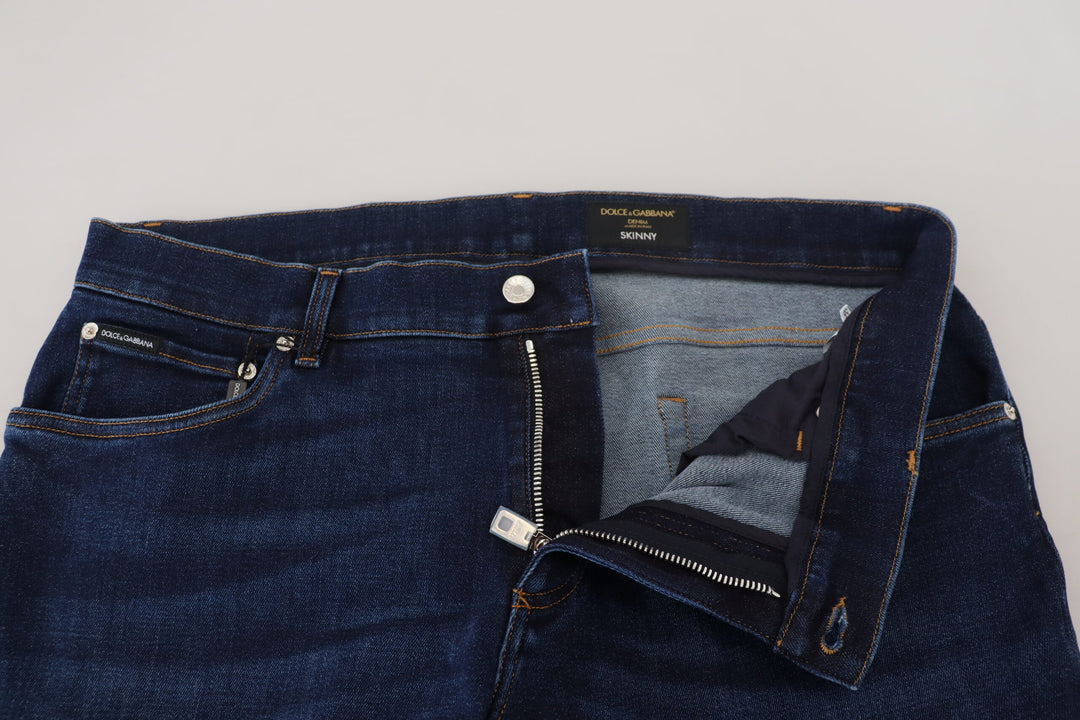 Dunkelblaue Denim-Jeans aus Baumwolle SKINNY