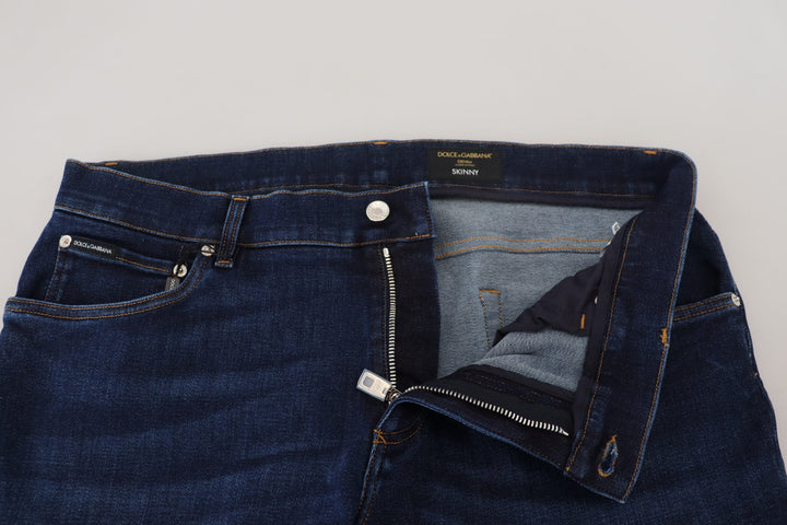 Dunkelblaue Denim-Jeans aus Baumwolle SKINNY