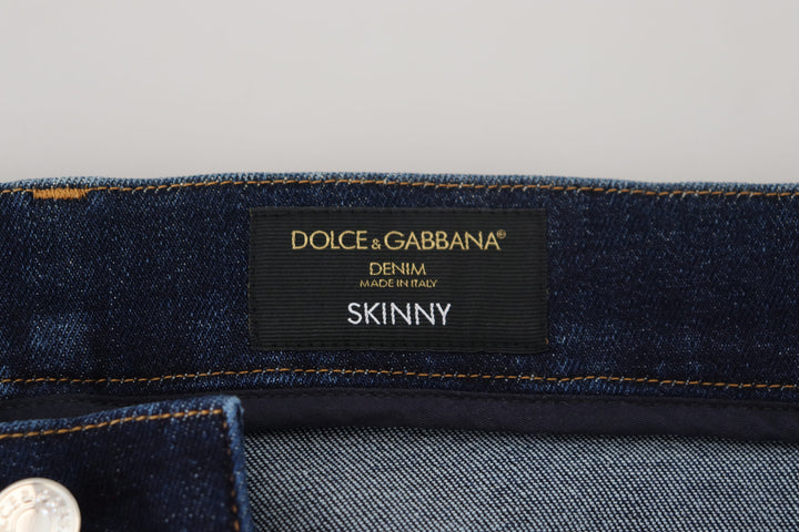 Dunkelblaue Denim-Jeans aus Baumwolle SKINNY