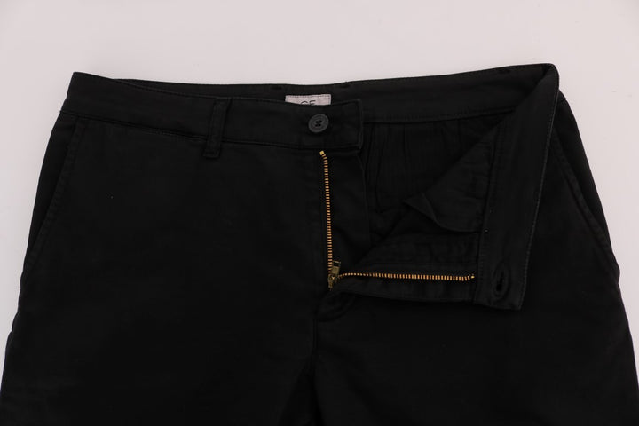 Elegante Slim Fit Hose aus schwarzer Baumwolle