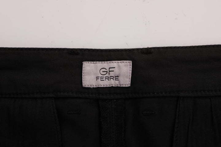 Elegante Slim Fit Hose aus schwarzer Baumwolle
