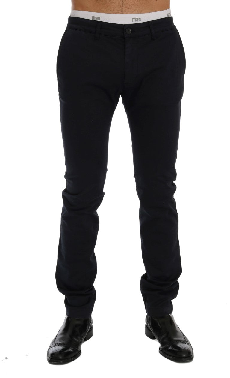Schicke Slim-Fit Blaue Baumwoll-Stretch-Hose