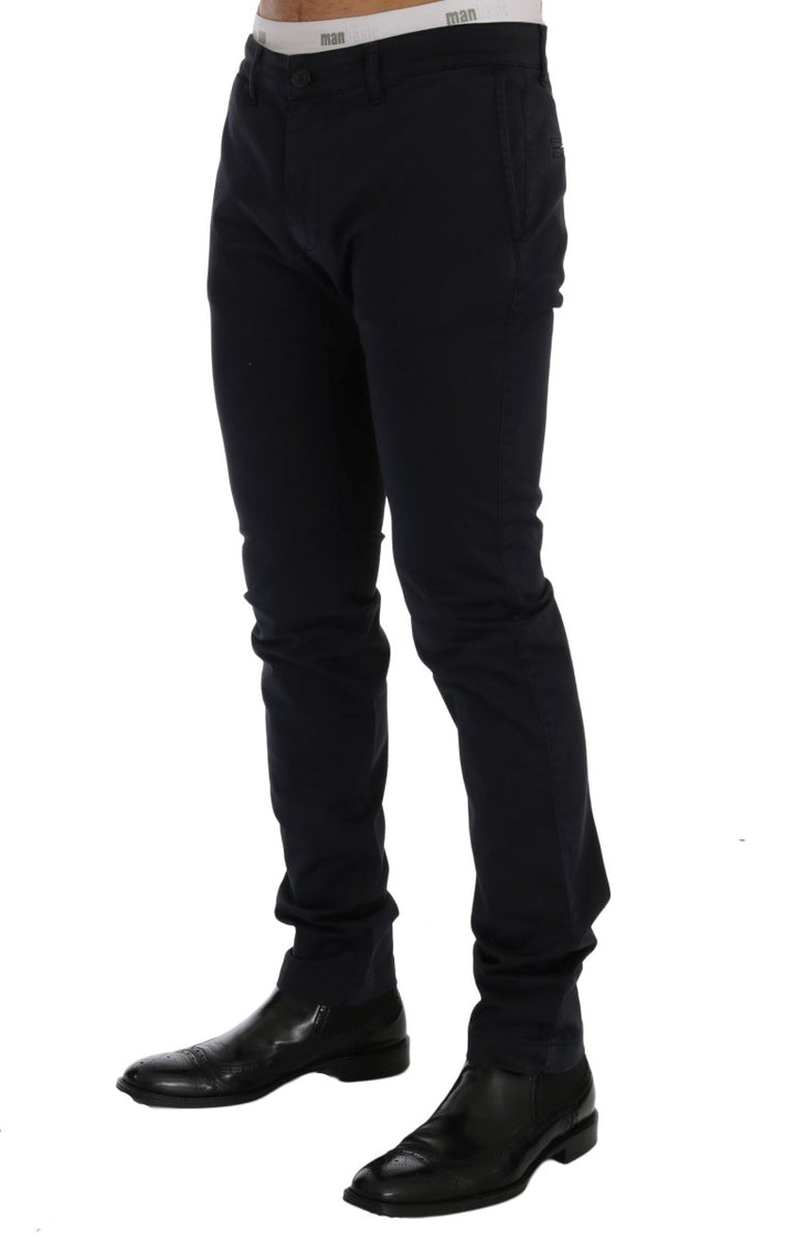 Schicke Slim-Fit Blaue Baumwoll-Stretch-Hose