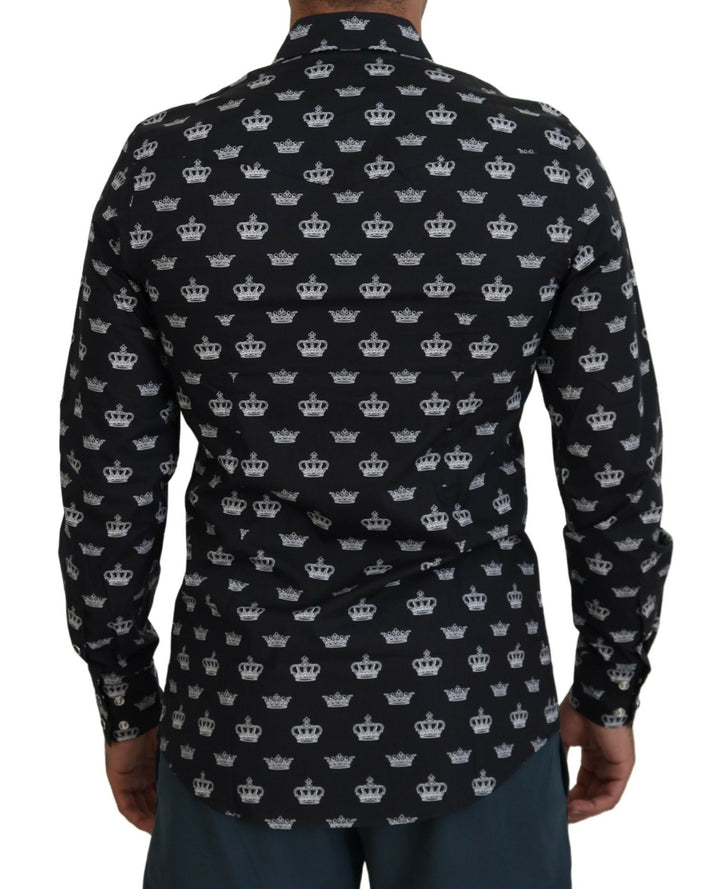 Elegant slim fit shirt with crown print