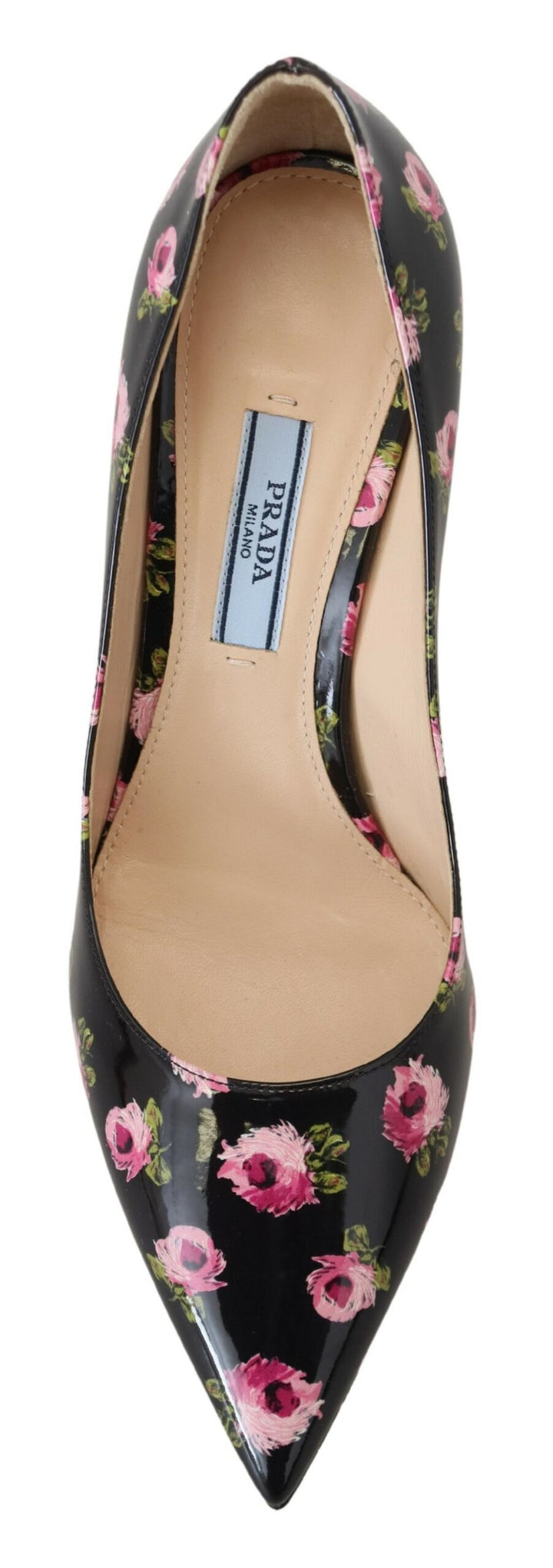 Elegant leather pumps with floral print