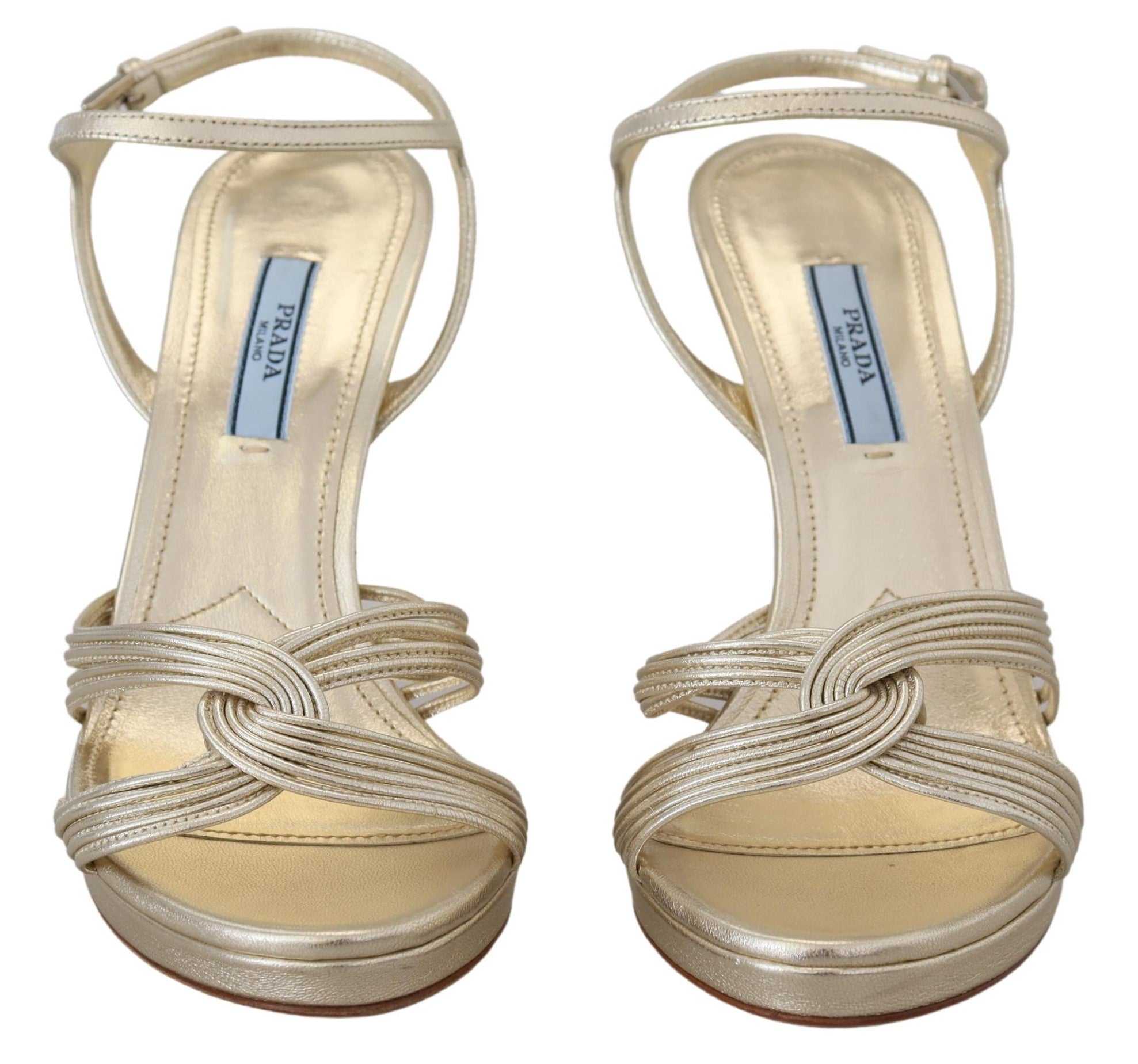 Elegant golden stiletto sandals