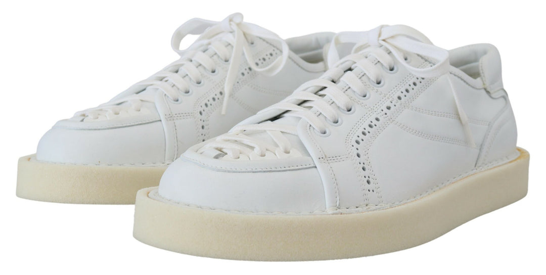 Dolce & Gabbana Elegante weiße Low Top Oxford Sneakers