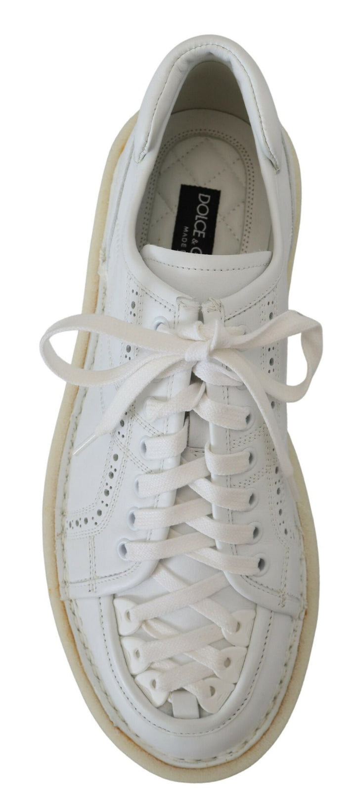 Dolce & Gabbana Elegante weiße Low Top Oxford Sneakers