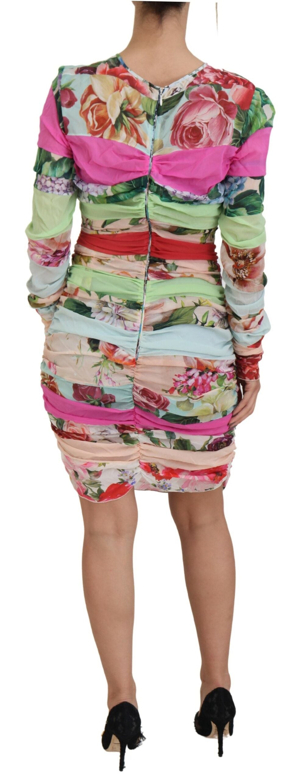 Floral silk sheath dress