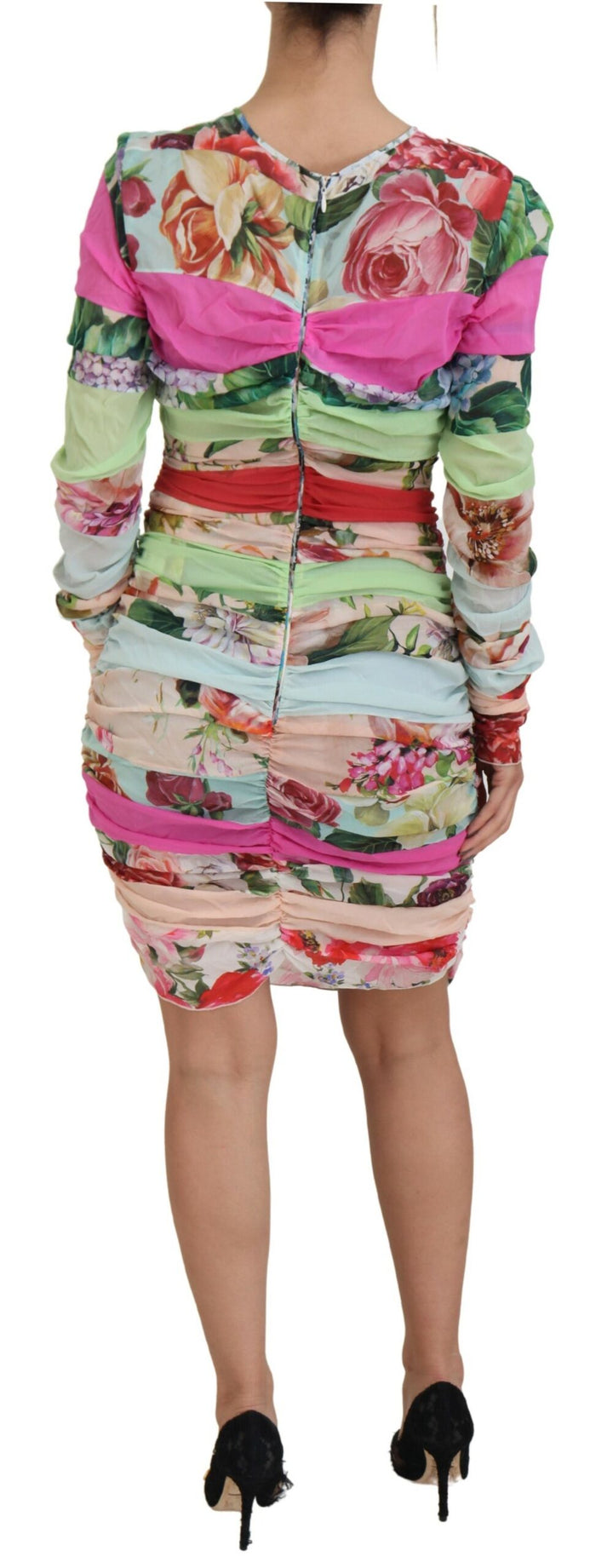 Floral silk sheath dress