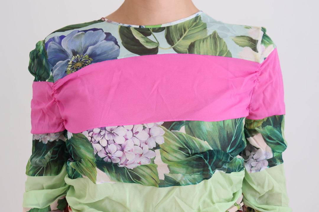 Floral silk sheath dress