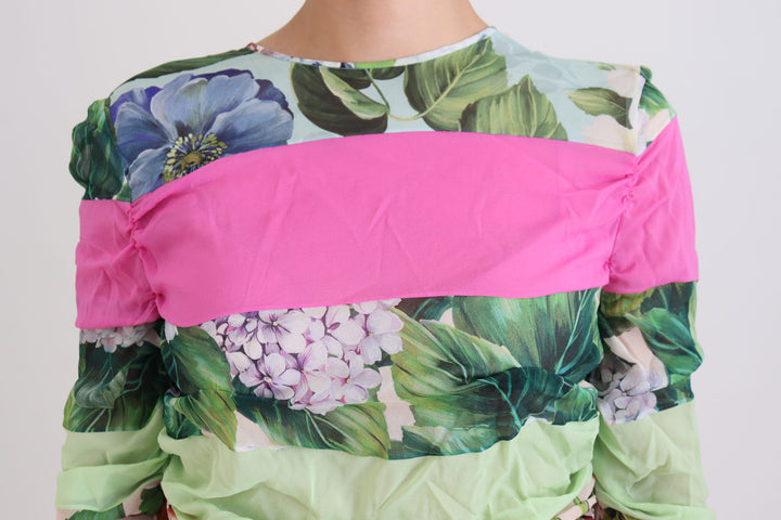 Floral silk sheath dress