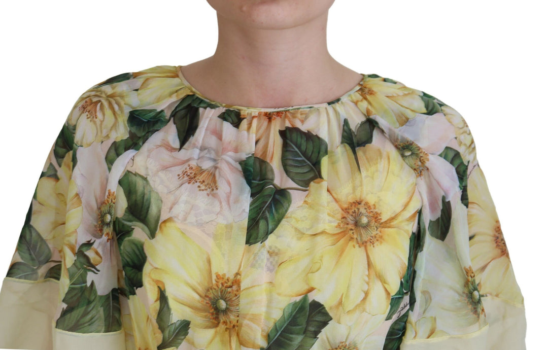 Elegant floral silk maxi dress