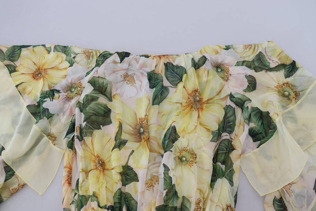 Elegant floral silk maxi dress