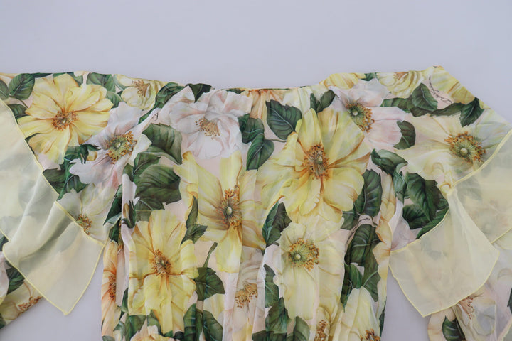 Elegant floral silk maxi dress