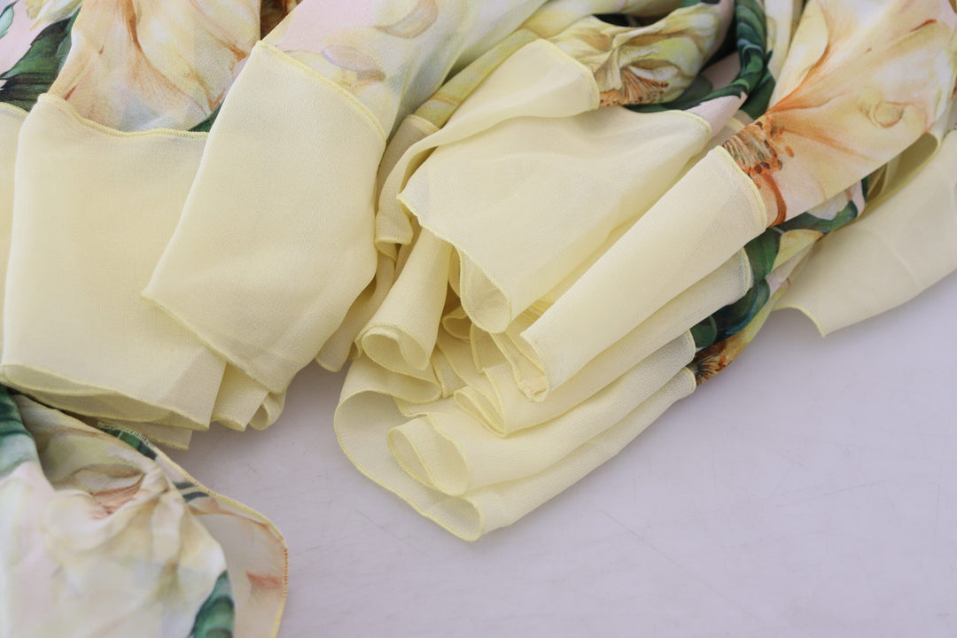 Elegant floral silk maxi dress