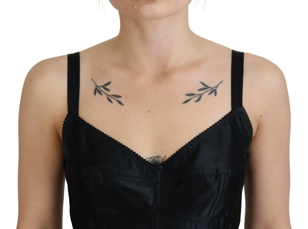 Schwarzes Stretch-Minikleid aus Wolle in Passform
