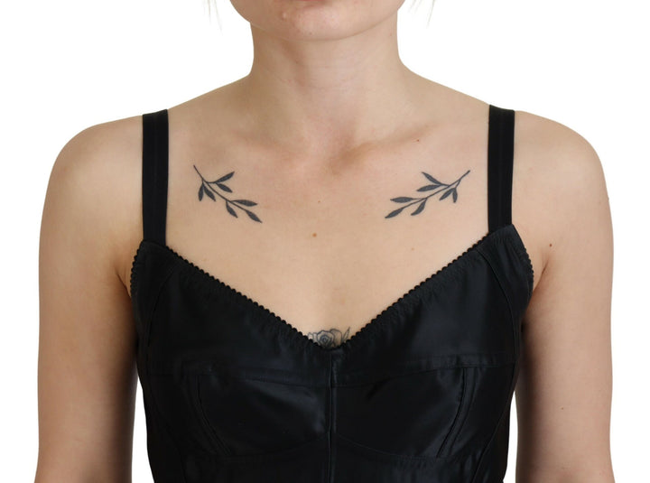 Schwarzes Stretch-Minikleid aus Wolle in Passform