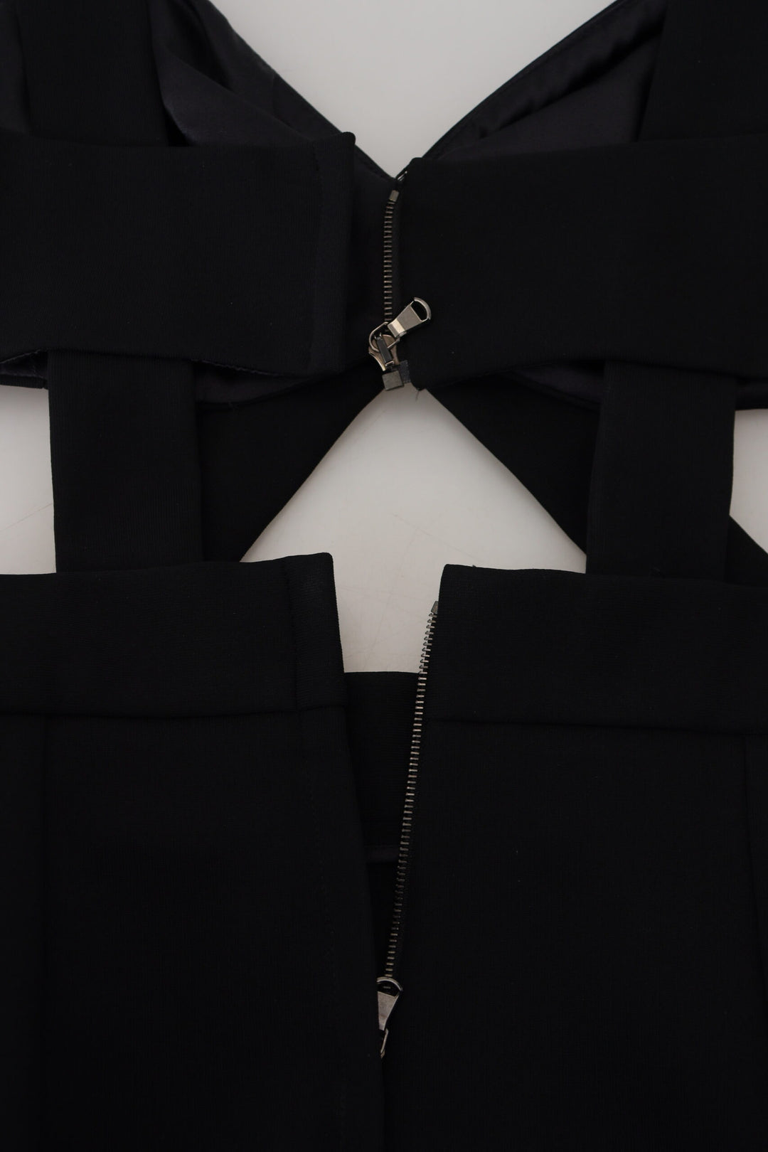 Schwarzes Viskose Bodycon Etuikleid Midikleid