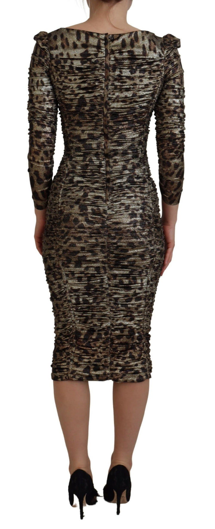Elegant midi bodycon dress with leopard print