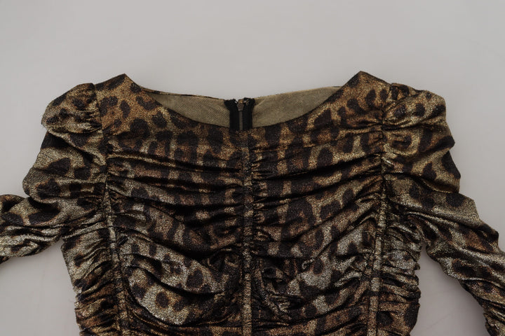 Elegant midi bodycon dress with leopard print