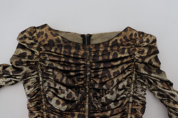 Elegant midi bodycon dress with leopard print
