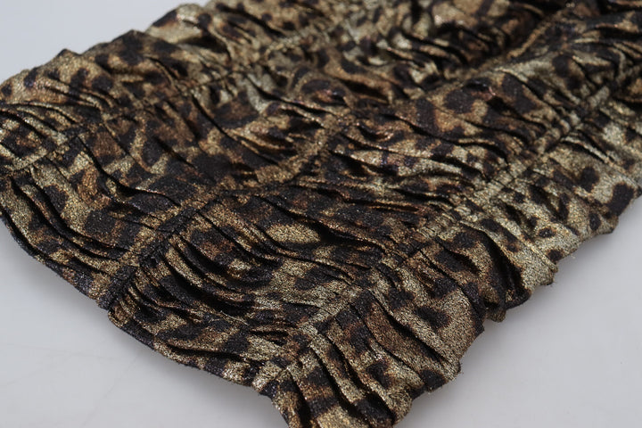 Elegant midi bodycon dress with leopard print