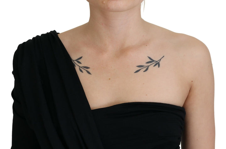 Elegant one-shoulder midi dress