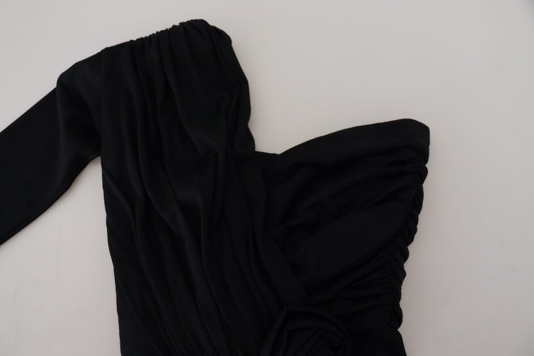 Elegant one-shoulder midi dress