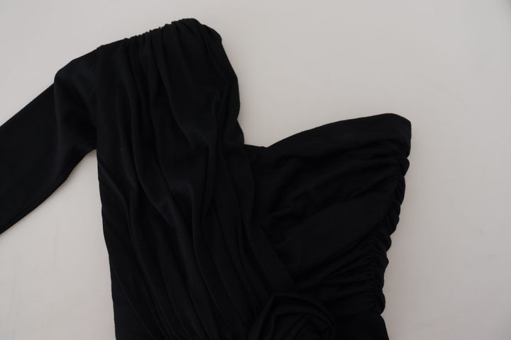 Elegant one-shoulder midi dress