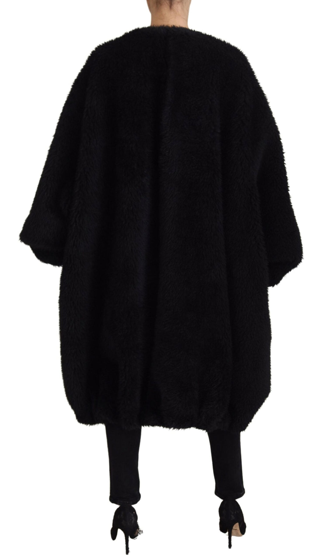 Elegant black cashmere blend coat