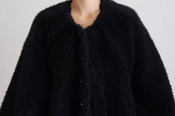 Elegant black cashmere blend coat