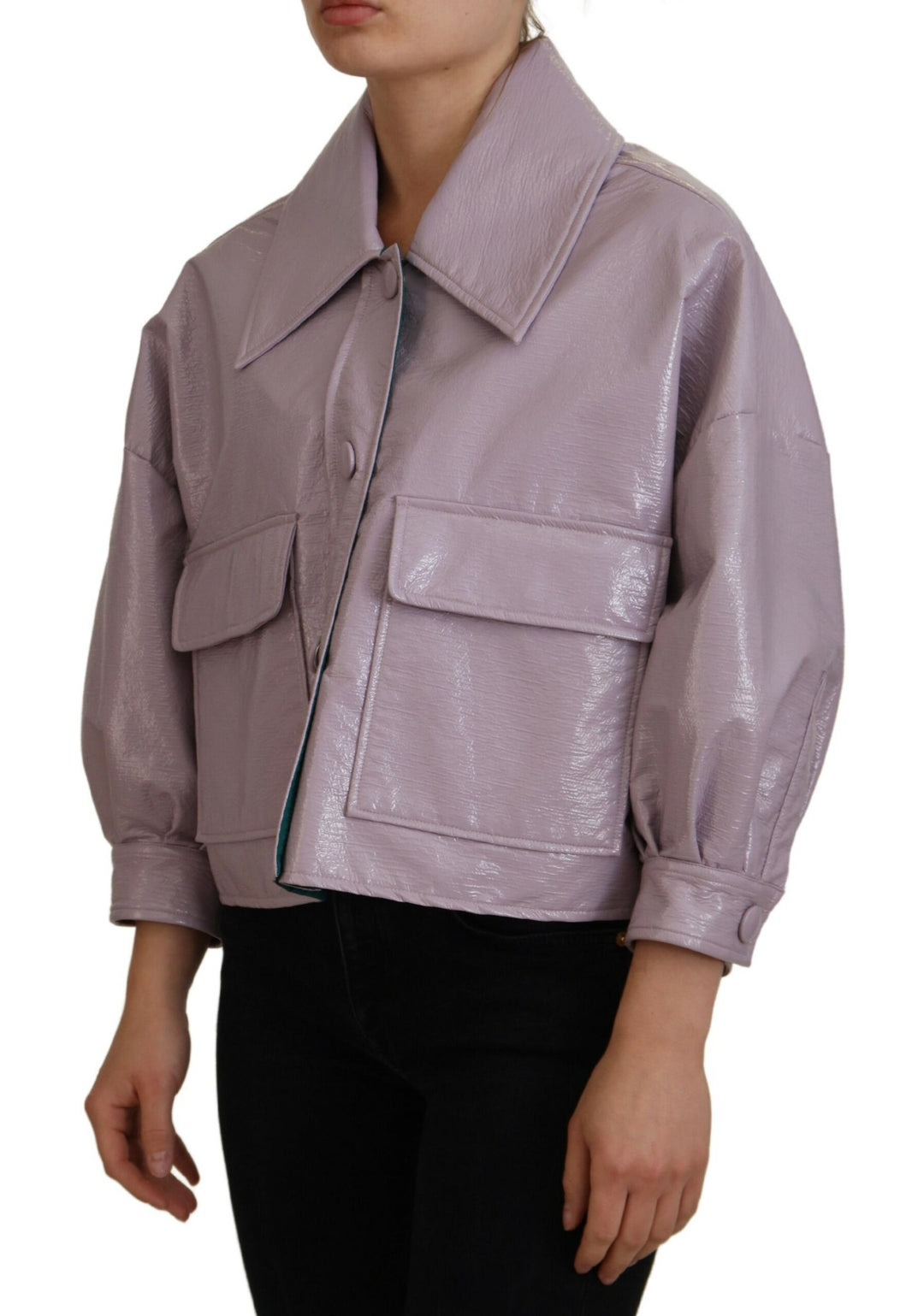 Chic purple short jacket - a style statement