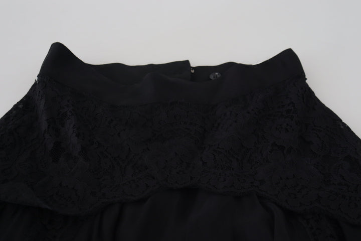 Elegant high-waisted midi skirt made of silk blend