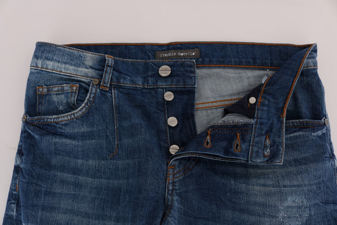 Frankie Morello Schicke Slim Fit Jeans mit blauer Waschung