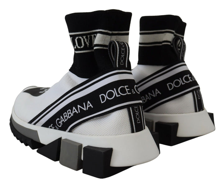 Dolce & Gabbana Schicke Sorrento Slip-On Sneakers in Schwarz und Weiß