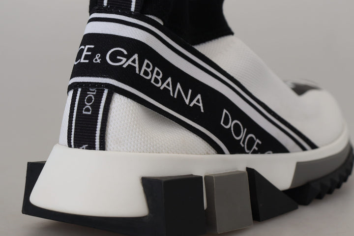 Dolce & Gabbana Schicke Sorrento Slip-On Sneakers in Schwarz und Weiß