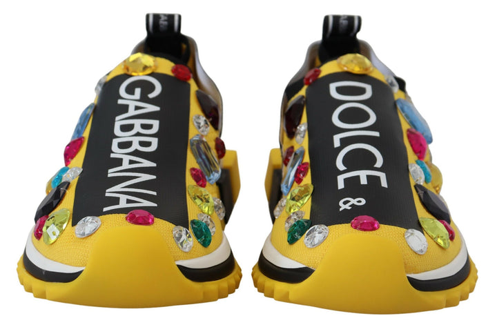 Dolce & Gabbana Exquisite gelbe Techno-Gewebe-Sneakers