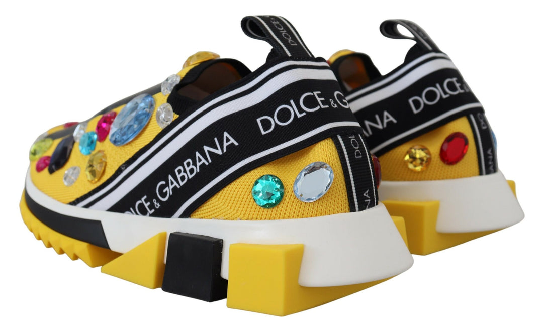 Dolce & Gabbana Exquisite gelbe Techno-Gewebe-Sneakers