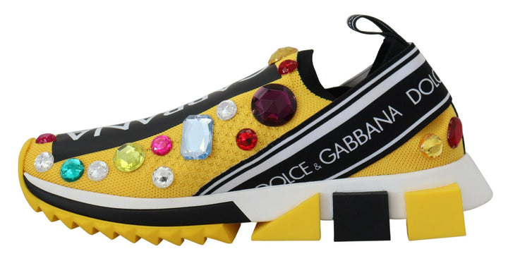 Dolce & Gabbana Exquisite gelbe Techno-Gewebe-Sneakers