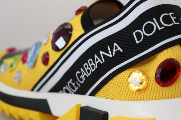 Dolce & Gabbana Exquisite gelbe Techno-Gewebe-Sneakers