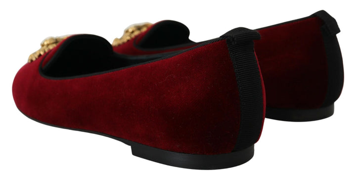 Dolce & Gabbana Bordeaux Samt Devotion Loafers