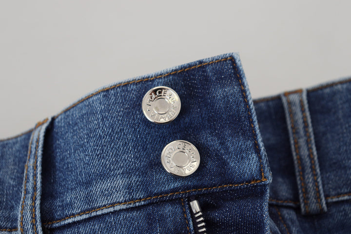 Elegant blue high-waisted jeans