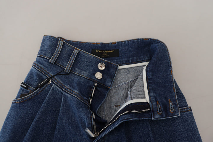 Elegant blue high-waisted jeans