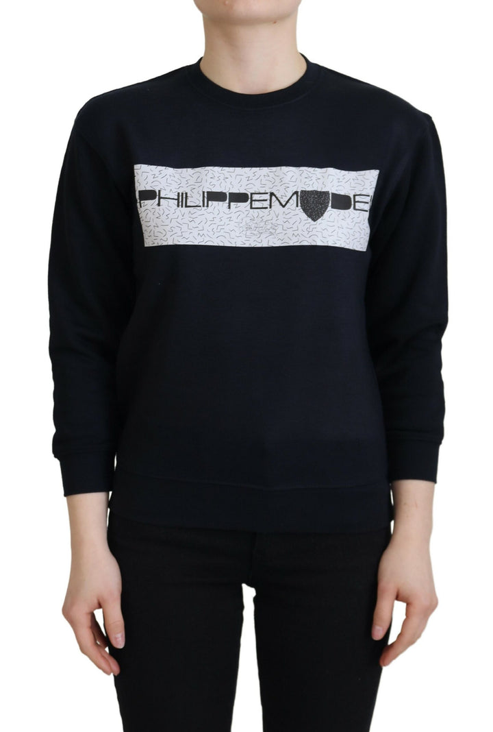Schwarzer bedruckter Pullover mit langen Ärmeln